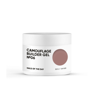 Камуфлюючий гель для моделювання нігтів Nailsoftheday Camouflage builder gel 06 коричневий, 30 мл 1