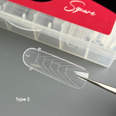 Верхні форми для нарощення Nailsoftheday Dual Form Square Type 2, 130 шт