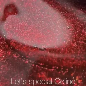 Гель-лак для нігтів Nailsofthenight Gel polish Céline — темно–червоний з червоними блискітками, 10 мл 