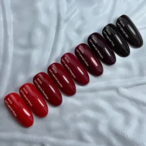 Гель-лак для нігтів Nailsofthenight Gel polish Céline — темно–червоний з червоними блискітками, 10 мл 