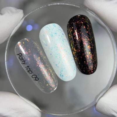 Декоративний топ для нігтів без липкого шару Nailsoftheday Party top 09, 10 мл