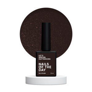 Гель-лак для нігтів Nailsoftheday Let’s special Matterhorn – шоколадно-коричневий з золотою поталлю, 10 мл 