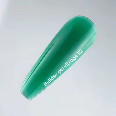 Моделюючий гель для нігтів Nailsoftheday Builder Gel Vitrage 52 зелений, 15 мл