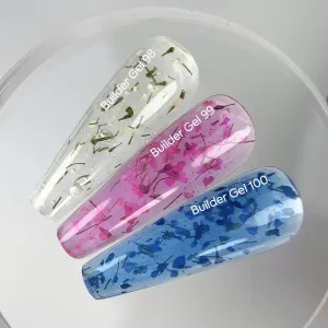 Моделюючий гель для нігтів Nailsoftheday Builder gel 98 — прозорий з сухоцвітами, 15 мл