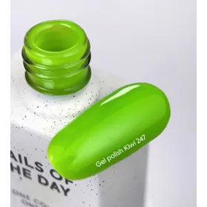 Гель-лак для нігтів Nailsoftheday Gel polish Kiwi-247 — неоново-зелений, 10 мл
