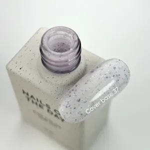 Камуфлююча база для нігтів Nailsoftheday Cover basе 37 potal — молочне з фіолетовою та срібною поталлю, 10 мл