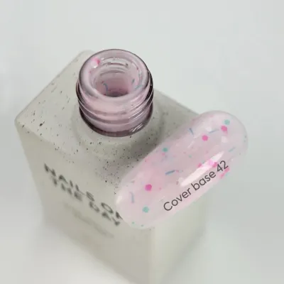 База з неоновими блискітками молочна Nailsoftheday Cover base 42 confetti, 10 мл