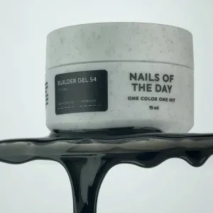Моделюючий гель для нігтів Nailsoftheday Builder Gel Vitrage 54 чорний, 15 мл 