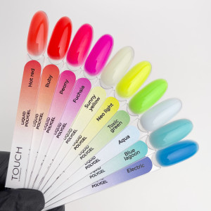 Гель для нарощення Touch Neon liquid polygel Blue lagoon, 15 мл 