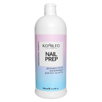 Знежирювач та дезінфектор для нігтів 2в1 Komilfo Nail Prep, 1000 мл