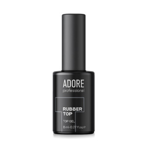 Топ для нігтів каучуковий з липким шаром Adore Rubber Top wipe з UV фільтрами прозорий, 8 мл