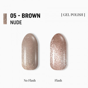 Гель-лак для нігтів котяче око Adore professional е-05, коричнево-бежевий, 8 мл