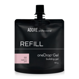 Adore наповнювач для помпи Оne Drop Gel №02 – ballerina pink, світло рожевий, 60 грам