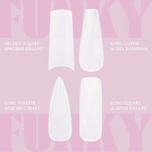 Гелеві тіпси для нарощення Adore Funky gel tips Mix, 240 шт