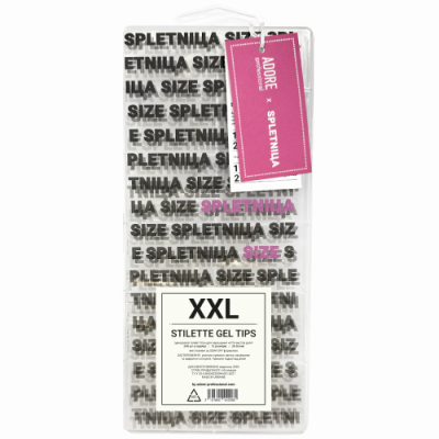 Гелеві тіпси для нарощення Adore Spletniця Size Xxl Gel Tips Stiletto, 240 шт