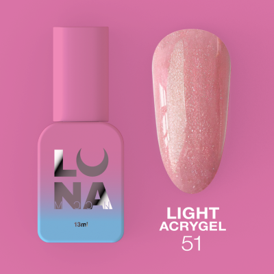 Рідкий гель LunaMoon Light Acrygel №51 з блискітками, 13 мл