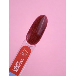 Рідкий гель LunaMoon Light Acrygel №57 червоний з блискітками, 13 мл 