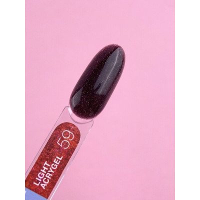 Рідкий гель LunaMoon Light Acrygel №59 бордовий з блискітками, 13 мл