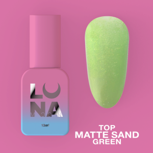 Матовий топ для нігтів LunaMoon Top Matte Sand Green, 13 мл 