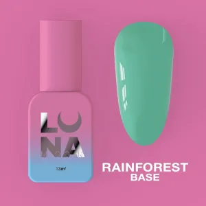 Камуфлююча база для нігтів LunaMoon Base Rainforest у зеленому кольорі, 13 мл 