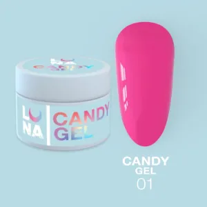 Гель для нарощення нігтів LunaMoon Candy Gel №1 фуксія, 15 мл