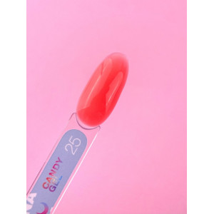 Гель для нарощення нігтів LunaMoon Candy Gel №25 червоний, 15 мл