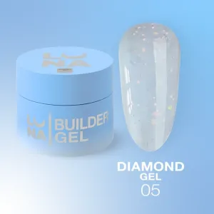 Гель для нарощення нігтів з блискітками LunaMoon Diamond Gel №5, 15 мл