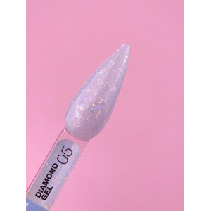 Гель для нарощення нігтів з блискітками LunaMoon Diamond Gel №5, 15 мл 