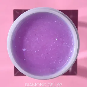 Гель для нарощення нігтів з блискітками LunaMoon Diamond Gel №9, 15 мл 
