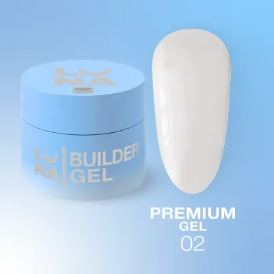 Гель для нарощення нігтів LunaMoon Gel Premium №2 молочний білий, 50 мл