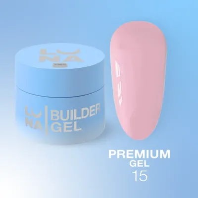 Гель для нарощування нігтів LunaMoon Gel Premium №15 лавандово-рожевий, 15 мл