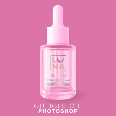 Суха олія для кутикули LunaMoon з ароматом полуниці з вершками Photoshop Oil, 30 мл