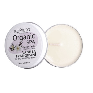 Масажна свічка Komilfo Massage Candle ваніль франжипані, 30 грам