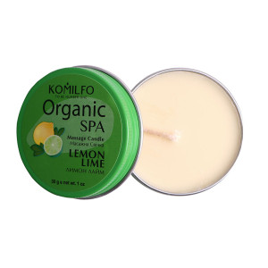 Масажна свічка Komilfo Massage Candle лимон лайм, 30 грам