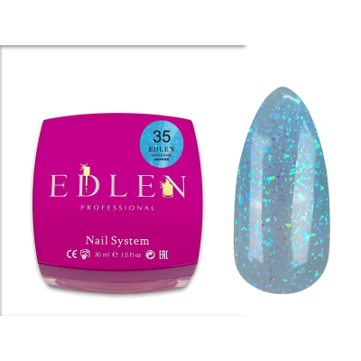 Камуфлююча база Edlen Cover base Shimmer №35 блакитна із шимером, 30 мл
