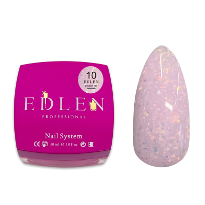 Універсальний гель з шимером Edlen Builder gel Shimmer №10 ніжно-рожевий, 30 мл