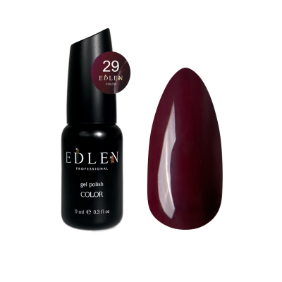 Гель-лак для нігтів Edlen Color №029 бордово-сливовий, 9 мл