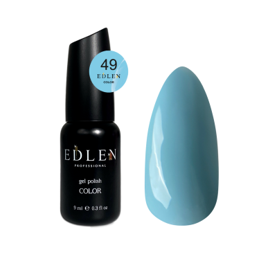 Гель-лак для нігтів Edlen Color №049 небесно-блакитний, 9 мл