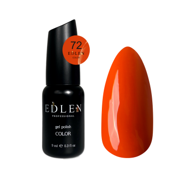 Гель-лак для нігтів Edlen Color №072 приглушений помаранчевий, 9 мл