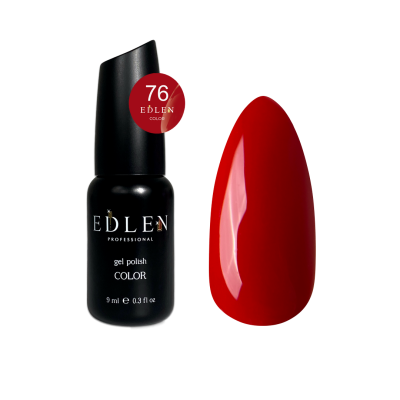 Гель-лак для нігтів Edlen Color №076 червона класика, 9 мл