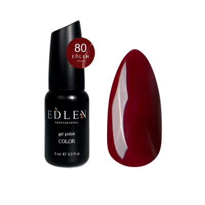 Гель-лак для нігтів Edlen Color №080 бордово-сливовий, 9 мл