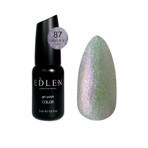 Гель-лак для нігтів Edlen Color №087 прозорий з фіолетовим шиммером, 9 мл