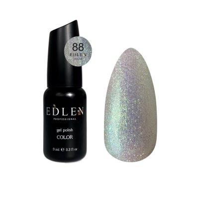 Гель-лак для нігтів Edlen Color №088 прозорий з зеленим шиммером, 9 мл