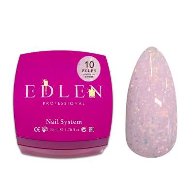 Універсальний гель з шимером Edlen Builder gel Shimmer №10 ніжно-рожевий, 50 мл