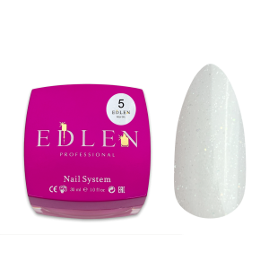 Полігель Edlen Poly gel №5 молочний з золотим шимером, 30 мл