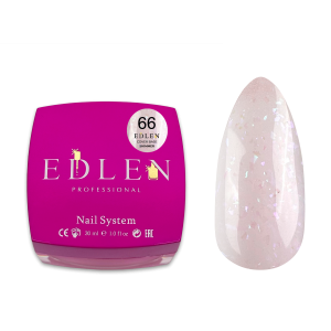 Камуфлююча база Edlen Cover base Shimmer №66 молочно-рожева з шимером, 30 мл