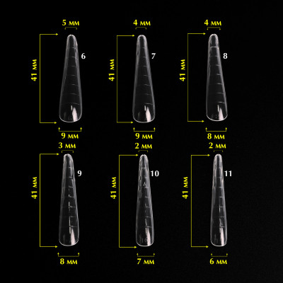 Верхні форми для нарощення Komilfo Acry Gel Top Nail Forms Modern сучасний мигдаль, 120 шт 