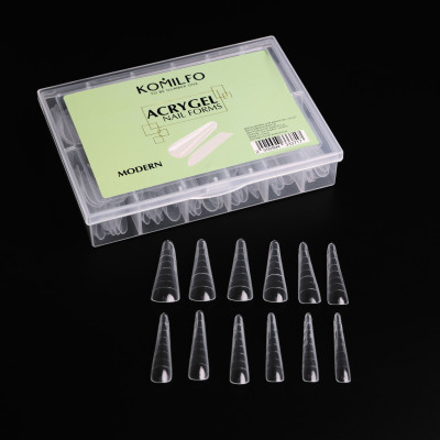 Верхні форми для нарощення Komilfo Acry Gel Top Nail Forms Modern сучасний мигдаль, 120 шт 