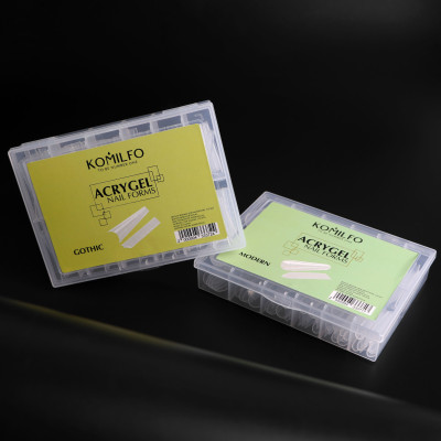Верхні форми для нарощення Komilfo Acry Gel Top Nail Forms Modern сучасний мигдаль, 120 шт 