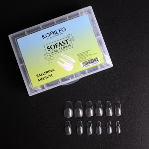 Гелеві тіпси для нарощення нігтів Komilfo SoFast Nail Forms Ballerina Medium, 240 шт 